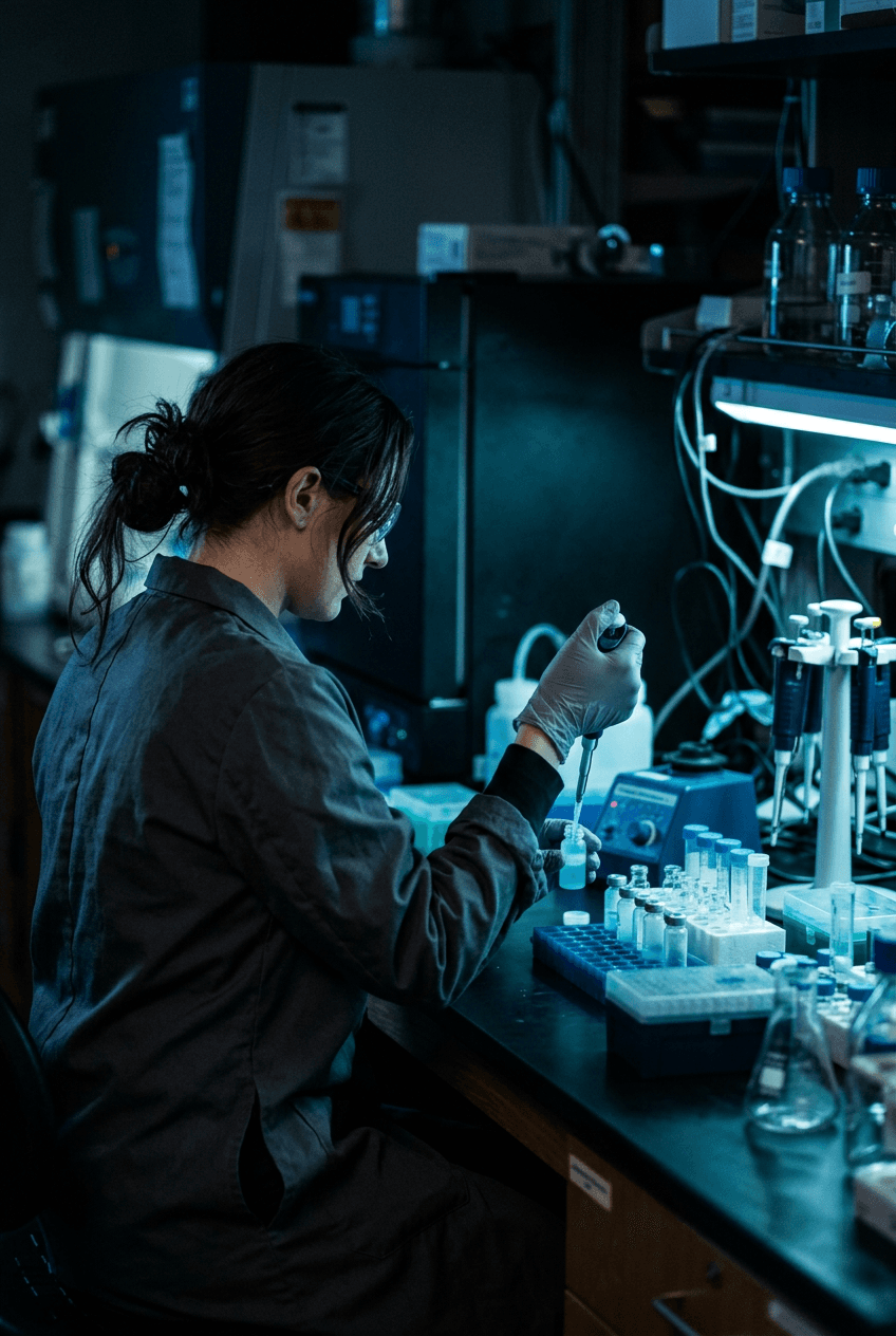 Laboratory technician performing analytical work
